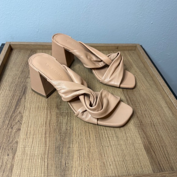 Everlane The Day Twist Heel Blush Tan Leather Womens Size‎ 5.5 - Picture 5 of 8